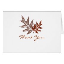 Rustic Oak Leaf Thank You Cards