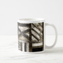 Rustic Old Wood and Stone Building Coffee Mugs