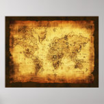 Rustic Old World Map Poster posters