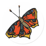 Rustic Orange Butterfly Stickers