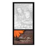 Rustic Orange Daisy Country Thank You Photo Card