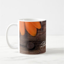 Rustic Orange Daisy Country Wedding Coffee Mug