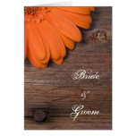 Rustic Orange Daisy Country Wedding Invitation Card