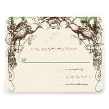 Rustic Peacock Vintage Love Birds Personalized Invite