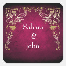 rustic pink regal envelope seal sticker