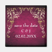 rustic pink regal save the date magnets