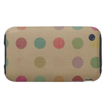 Rustic Polka dots brown iphone 3 Case