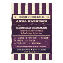 Rustic Poster: Aubergine Dream Custom Wedding Personalized Invites