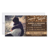 Rustic Poster: Cream & Brown Custom Save the Date