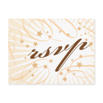 Rustic Poster: Cream & Brown Wedding RSVP