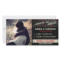 Rustic Poster: Red & Black Save the Date