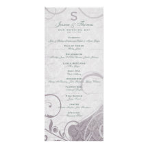 Rustic Poster: Subtle Teal Purple Wedding Program Personalized Invite
