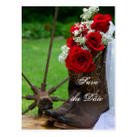 Rustic Roses Country Wedding Save the Date Postcard