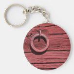 Rustic Rural Red Wooden Barn Wall Keyring Keychain