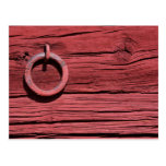 Rustic Rural Red Wooden Barn Wall With Iron Ring Post Cards