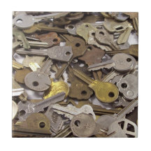 Rustic Rusty Keys Pick your Style Colour Ceramic Tiles
