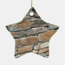 Rustic Stone Wall Christmas Ornament