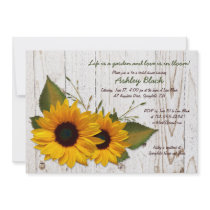 Rustic Sunflower Bridal Shower Invitation