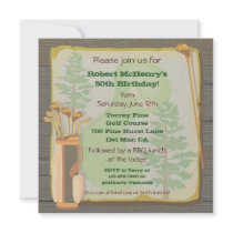 Rustic Vintage Golf Party Tournament Invitation