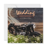 Rustic Vintage Motorbike Wedding Invitations