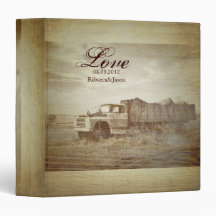 rustic western farm truck country wedding vinyl binders