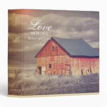 rustic western red barnhouse country wedding binder