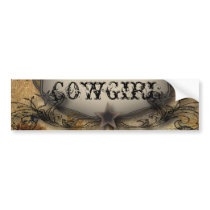Rustic Western Wedding Invitation Bumper Stickers
