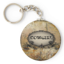 Rustic Western Wedding Invitation Keychain