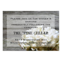 Rustic White Flowers Reception Insert Cards Business Card