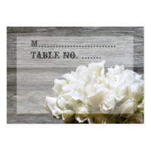 Rustic White Flowers Wedding Place Cards Business Card