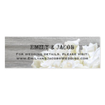 Rustic White Flowers Wedding Website Insert Cards Business Card