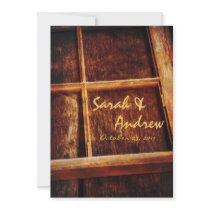 Rustic Window Frame Wedding Invitation