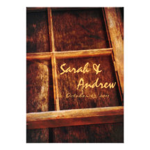 Rustic Window Frame Wedding Invitation