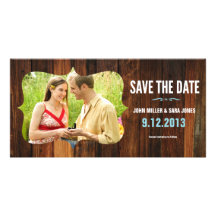 Rustic Wood Save The Date Custom Photo Card
