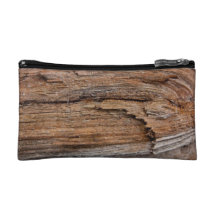 Rustic wood Small Cosmetic Bag