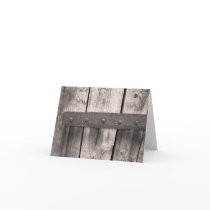 Rustic Wooden Door and Hinge Cards