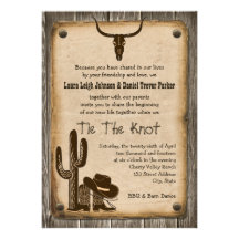 Rustic Wooden Western Style Wedding Invitation 2