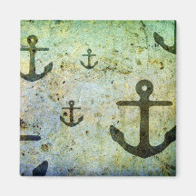 Rusty Anchors Artwork Refrigerator Magnet