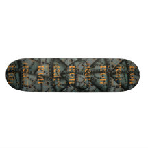 Rusty iron heart graphic art cool skateboard