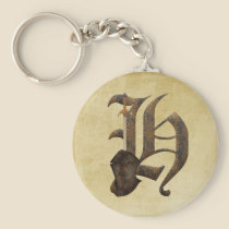 Rusty Knight Initial H keychains