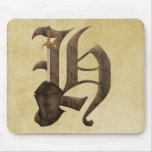Rusty Knight Initial H Mouse Pads