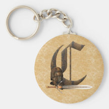 Rusty Knights Initial C Keychain