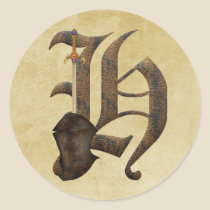 Rusty Knights Initial H stickers