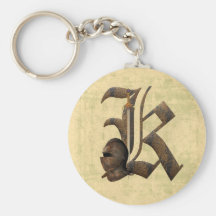 Rusty Knights Initial K Keychain