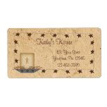 Rusty Stars and Candle Label