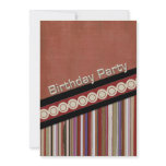 Rusty  Stripes Birthday Party Custom Announcement