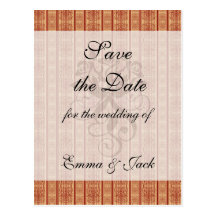rusty vintage striped damask pattern post cards