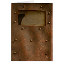 Rusty welding helmet card