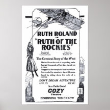 Ruth Roland 1920 vintage movie ad poster