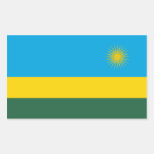 Rwanda/Rwandan Flag Rectangle Sticker
